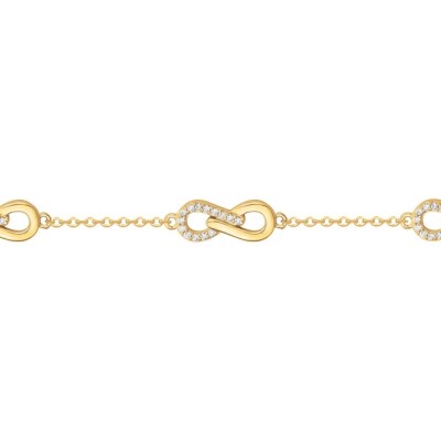 Bracelet en plaqué or et oxyde de zirconium, motif infini