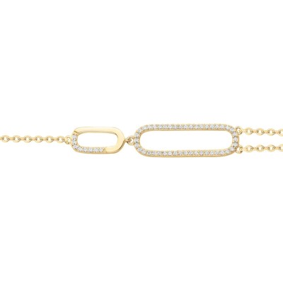 Bracelet en plaqué or et oxyde de zirconium
