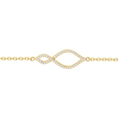 Bracelet en plaqué or et oxyde de zirconium