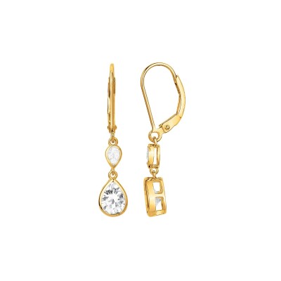 Boucles d'oreilles en plaqué or et oxyde de zirconium