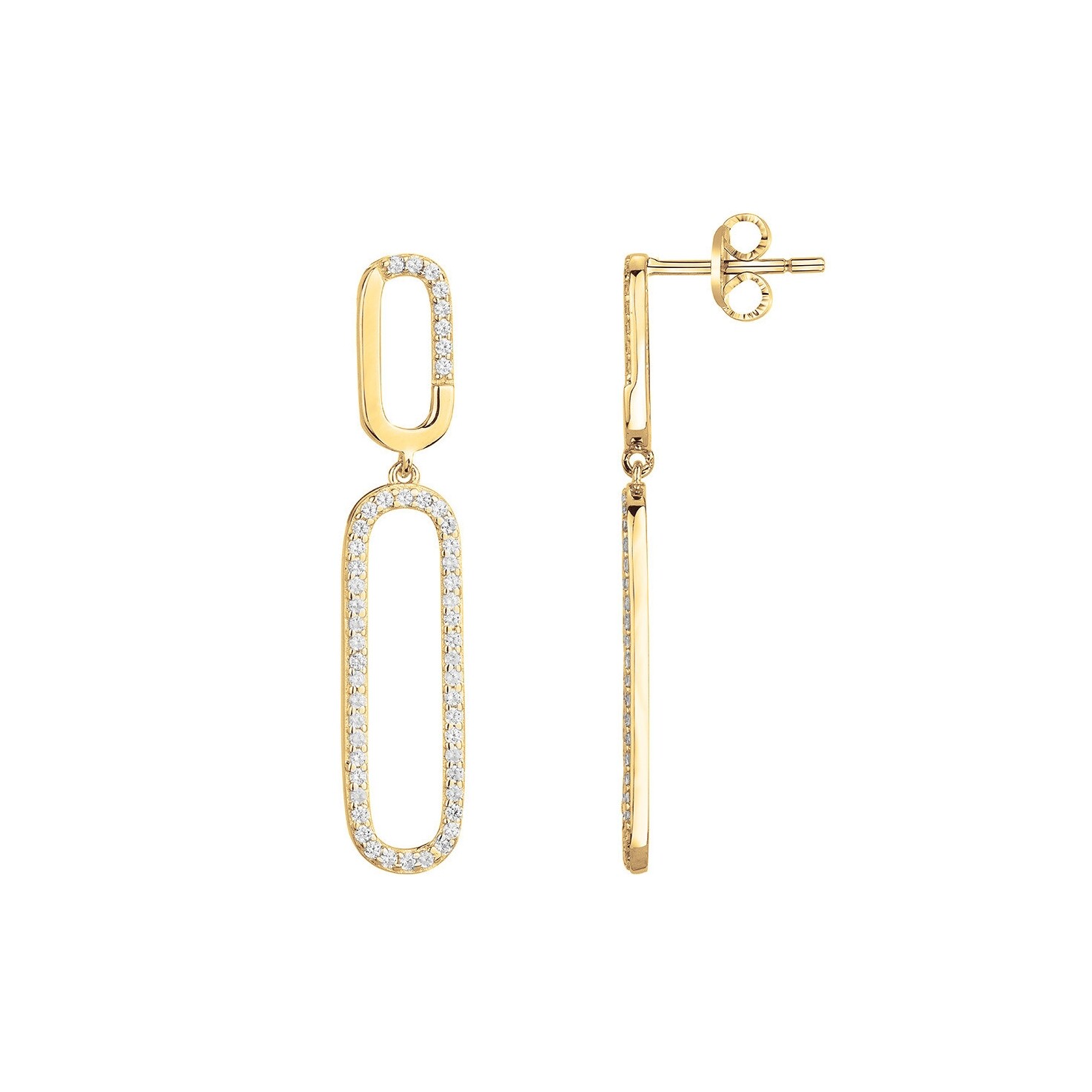 Boucles d'oreilles en plaqué or et oxyde de zirconium