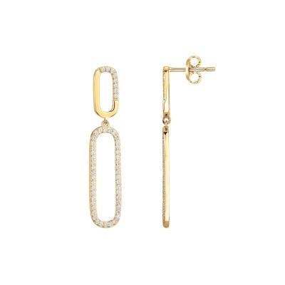 Boucles d'oreilles en plaqué or et oxyde de zirconium