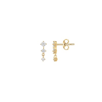 Boucles d'oreilles en plaqué or et oxyde de zirconium