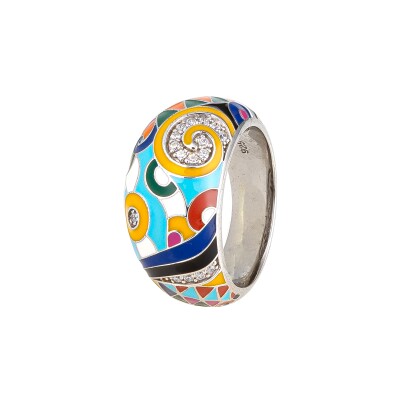 Bague Una Storia en argent laqué