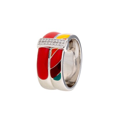Bague Una Storia en argent laqué