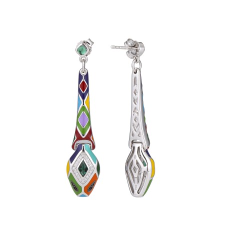 Boucles d'oreilles Una Storia en argent laqué