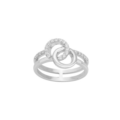 Bague en argent et oxydes de zirconium