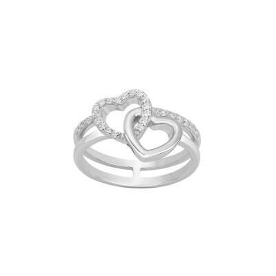 Bague en argent et oxydes de zirconium