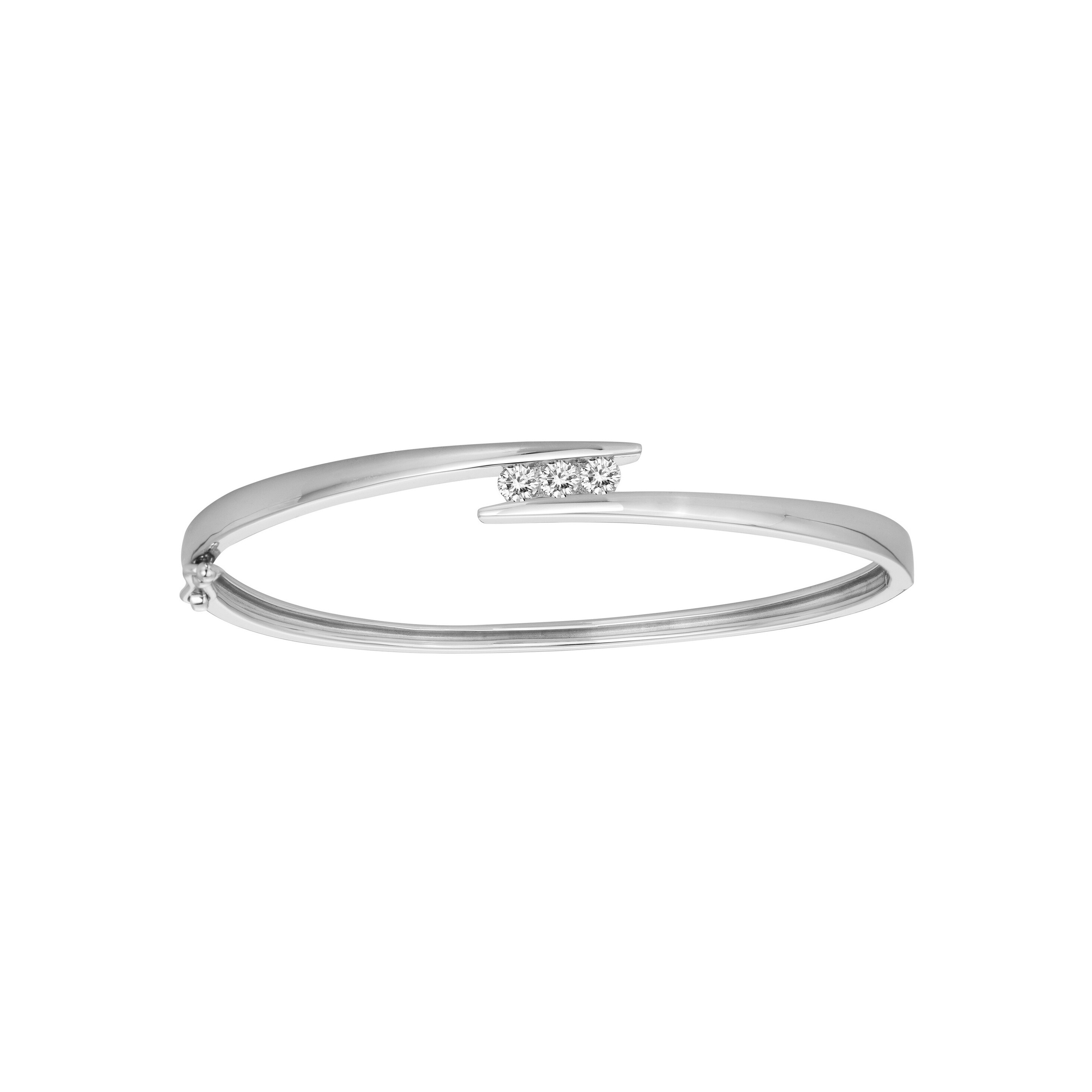 Bracelet jonc en argent et oxydes de zirconium