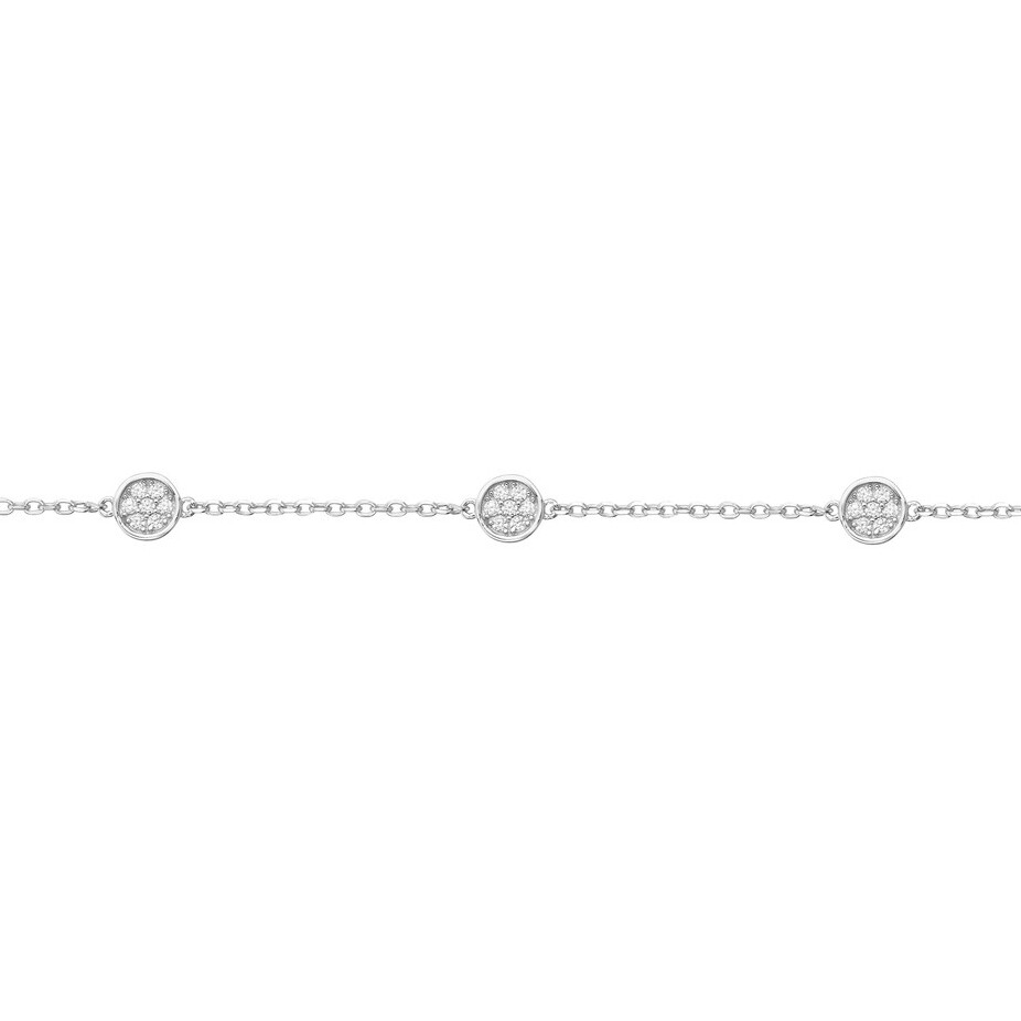 Bracelet en argent et oxydes de zirconium vue 1
