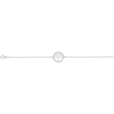 Bracelet en argent et oxydes de zirconium, motif arbre de vie