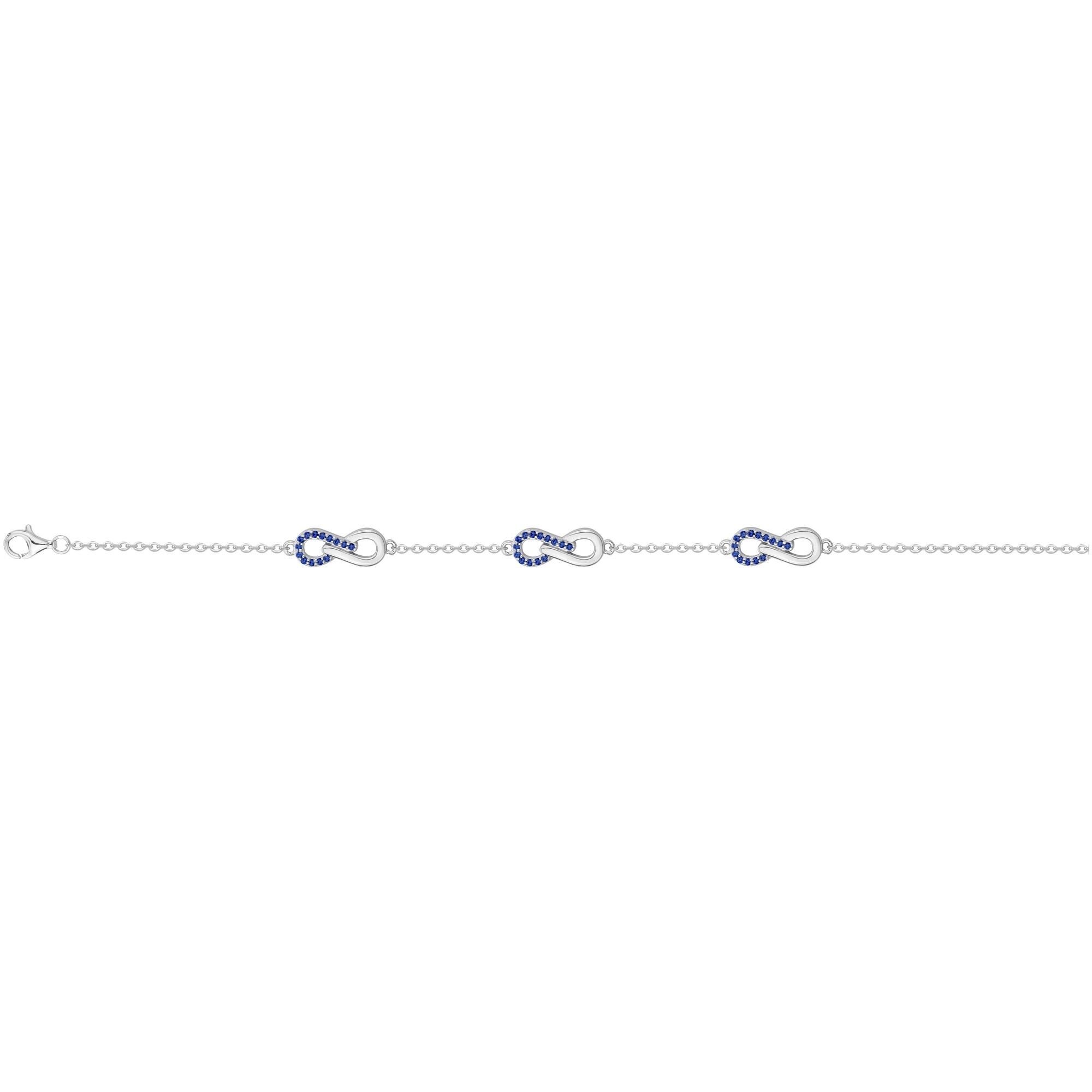 Bracelet en argent, oxydes colorés bleu et oxydes de zirconium vue 2