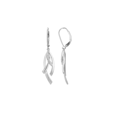 Boucles d'oreilles pendantes en argent et oxydes de zirconium