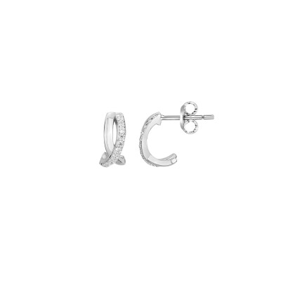 Boucles d'oreilles en argent et oxydes de zirconium