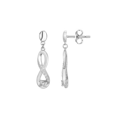 Boucles d'oreilles en argent et oxydes de zirconium