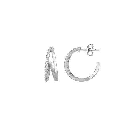 Boucles d'oreilles en argent et oxydes de zirconium