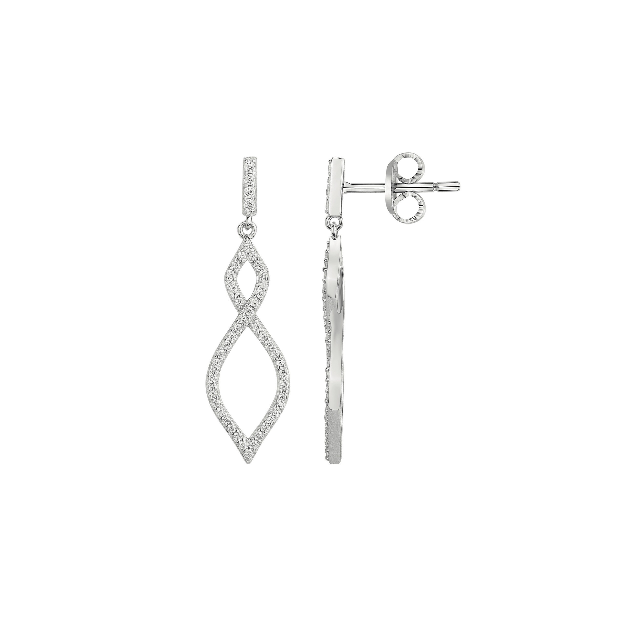 Boucles d'oreilles en argent et oxydes de zirconium