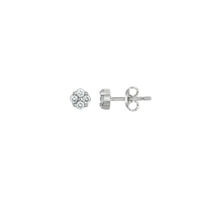 Boucles d'oreilles en argent et oxydes de zirconium