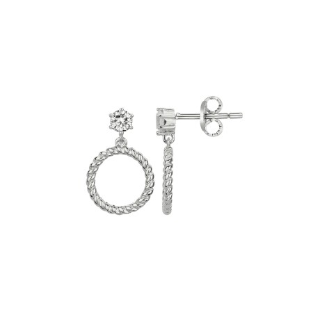 Boucles d'oreilles en argent et oxydes de zirconium