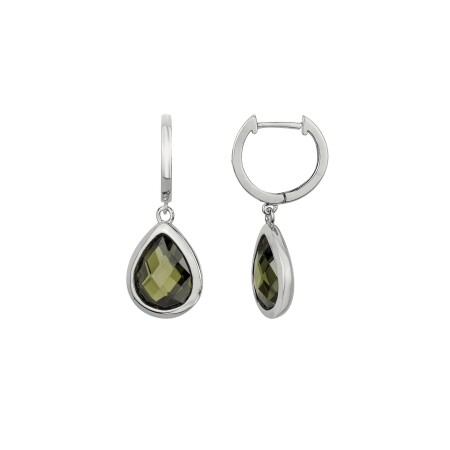 Boucles d'oreilles en argent et oxydes de zirconium colorés