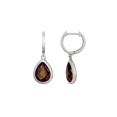 Boucles d'oreilles en argent et oxydes de zirconium colorés