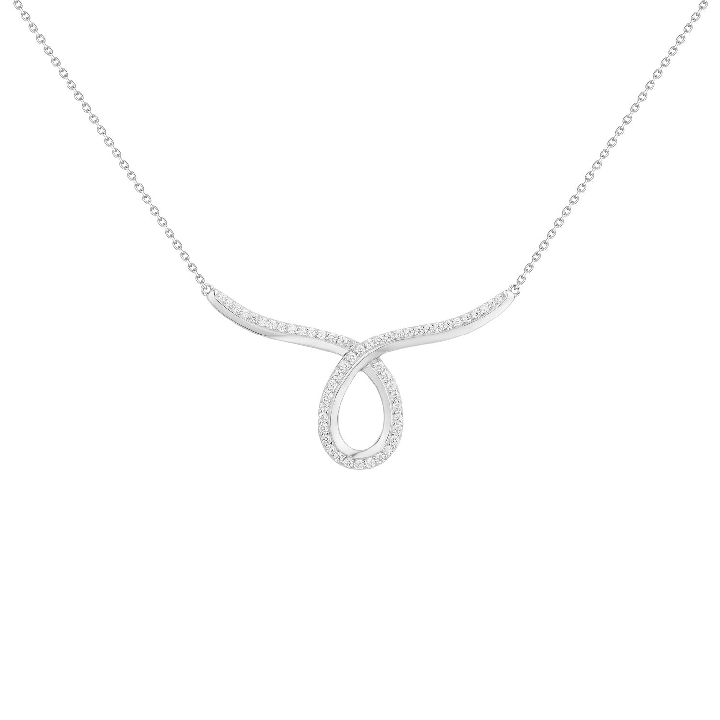 Collier en argent et oxydes de zirconium