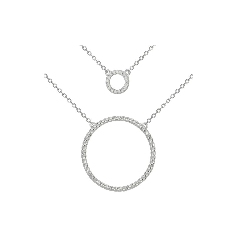 Collier en argent et oxydes de zirconium