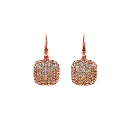 Boucles d'oreilles Bronzallure en métal doré rose à l'or fin 18 carats