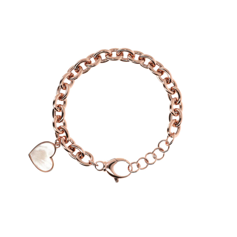 Bracelet Bronzallure en bronze et nacre, motif cœur