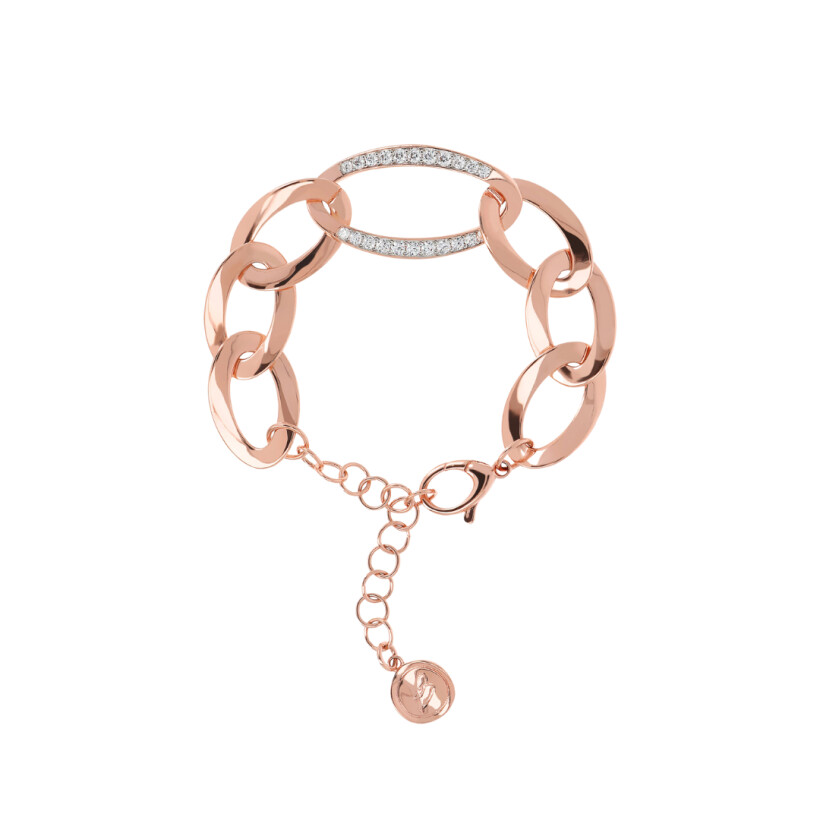 Bracelet Bronzallure en métal doré rose à l'or fin 18 carats et oxydes de zirconium