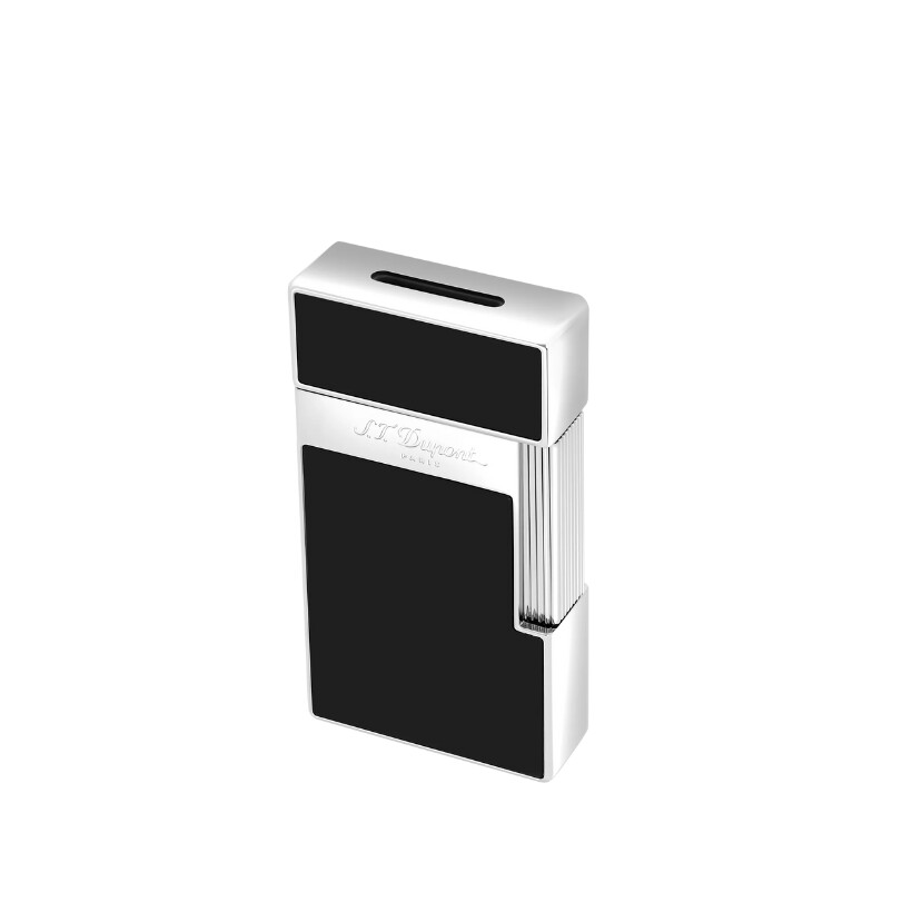 Briquet S.T. Dupont  Biggy en laque noire et finitions chrome.