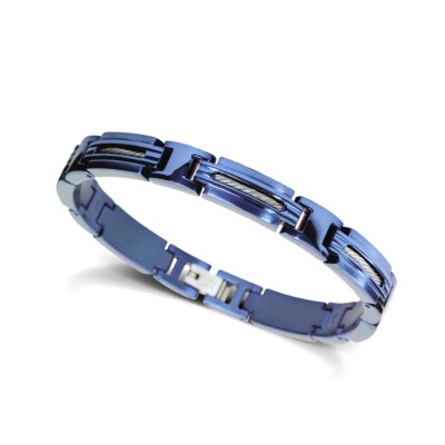 Bracelet en acier et PVD bleu