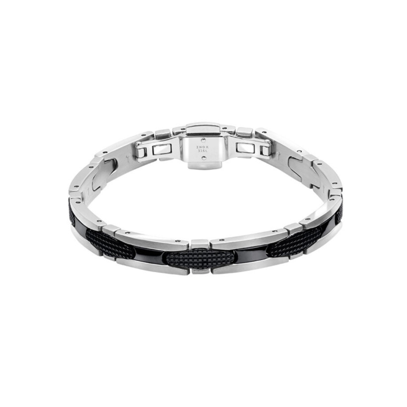 Bracelet en acier bicolore PVD noir