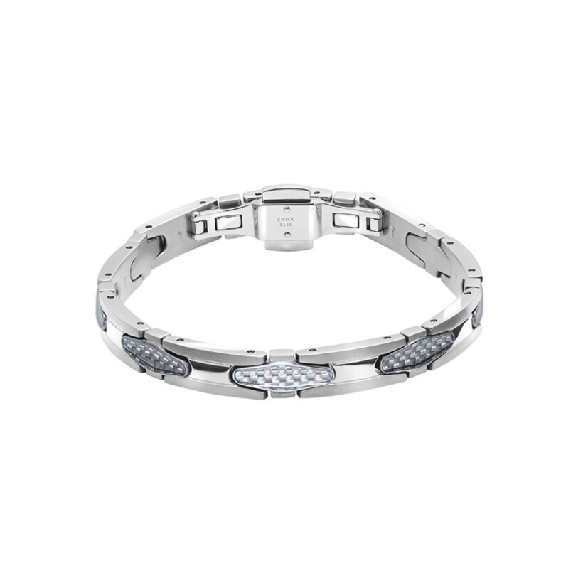 Bracelet en acier et carbone gris