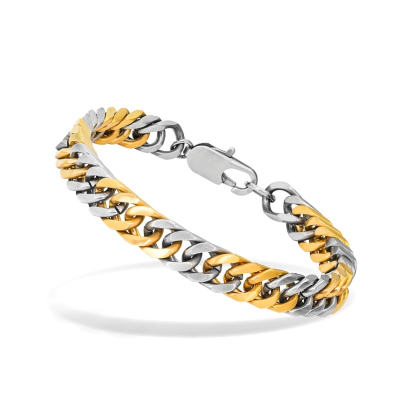 Bracelet en acier bicolore PVD jaune