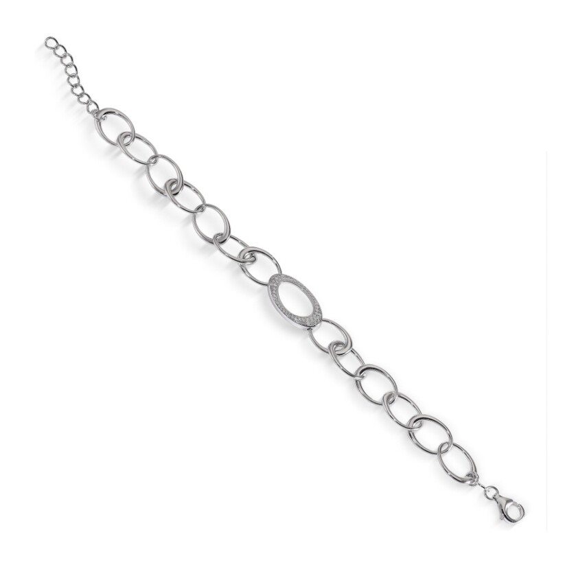 Bracelet en argent et oxydes de zirconium