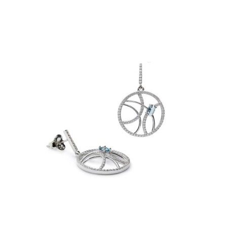 Boucles d'oreilles en argent et oxydes de zirconium colorés