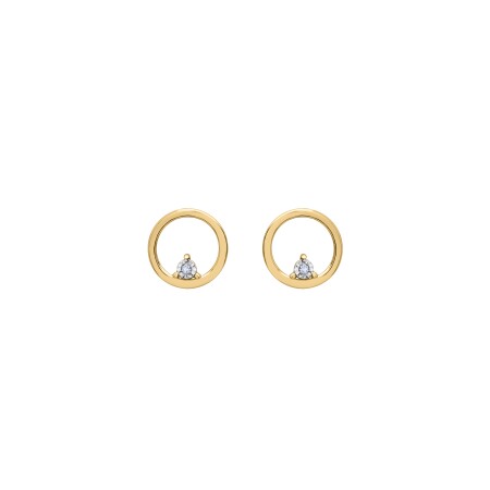 Boucles d'oreilles en or jaune et diamants