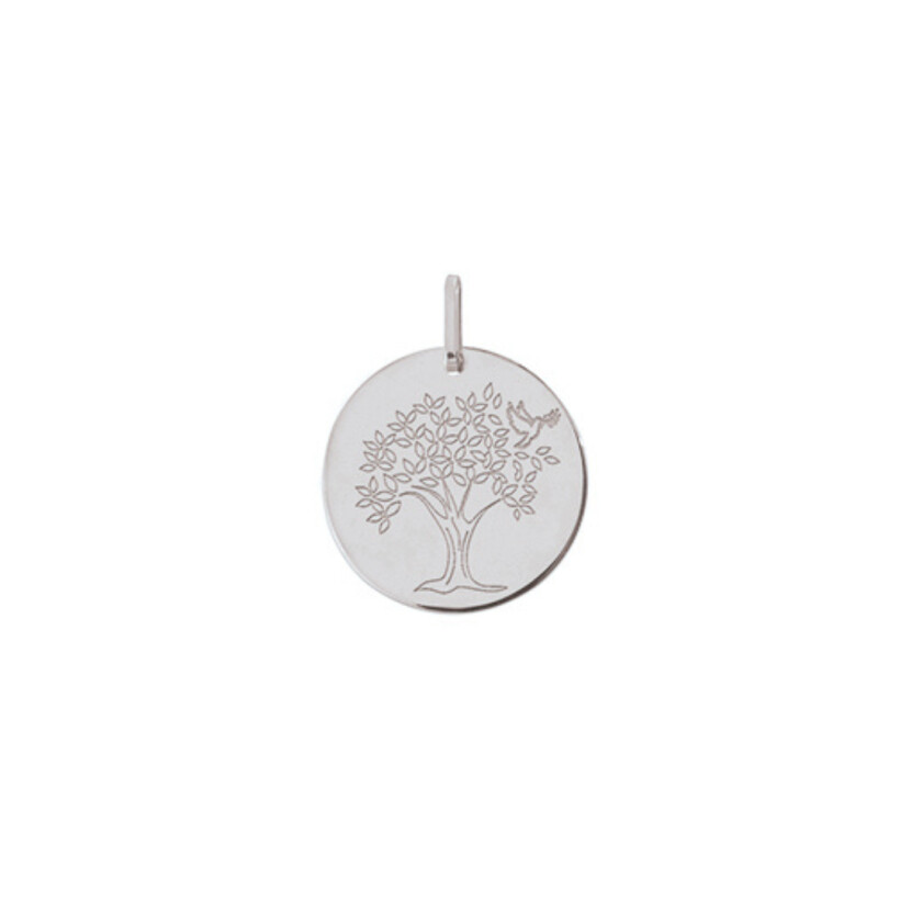 Pendentif en or gris arbre de vie