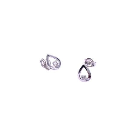 Boucles d'oreilles en or blanc et oxydes de zirconium