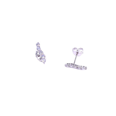 Boucles d'oreilles en or blanc et oxydes de zirconium