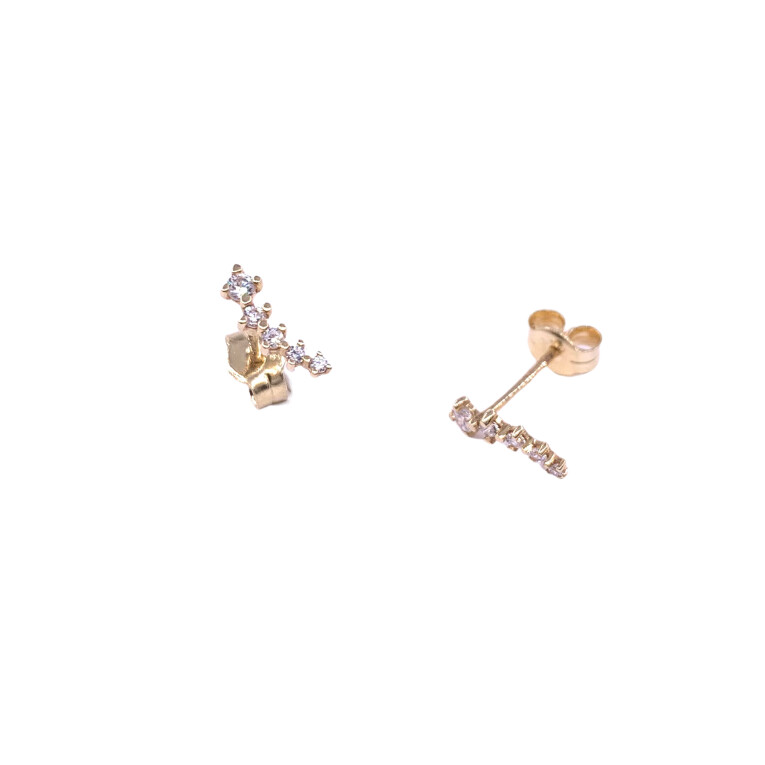 Boucles d'oreilles en or jaune et oxydes de zirconium