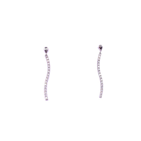 Boucles d'oreilles en or blanc et oxydes de zirconium