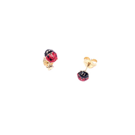 Boucles d'oreilles en or jaune motif coccinelle