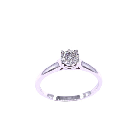 Solitaire en or blanc et diamants