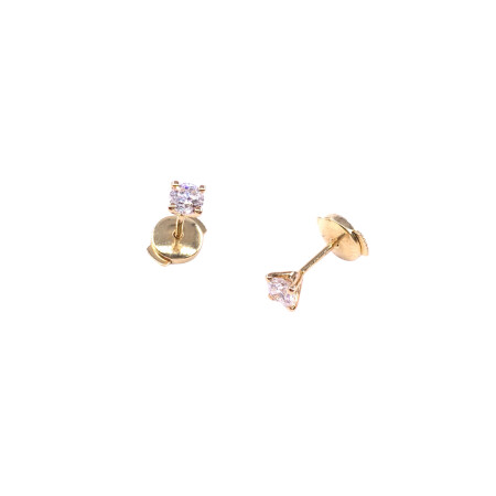 Boucles d'oreilles en or jaune et diamants