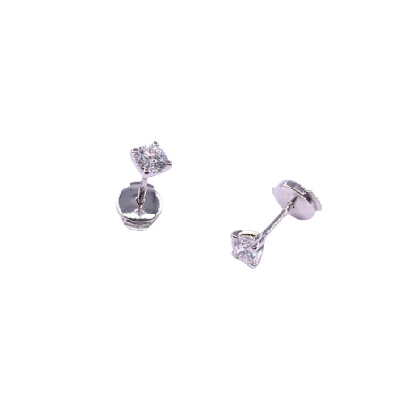 Boucles d'oreilles en or blanc et diamants