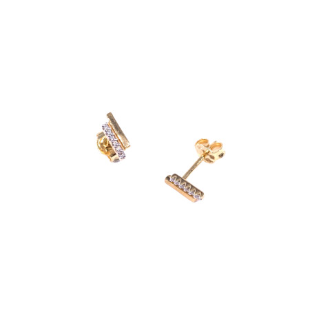 Boucles d'oreilles en or jaune et diamants