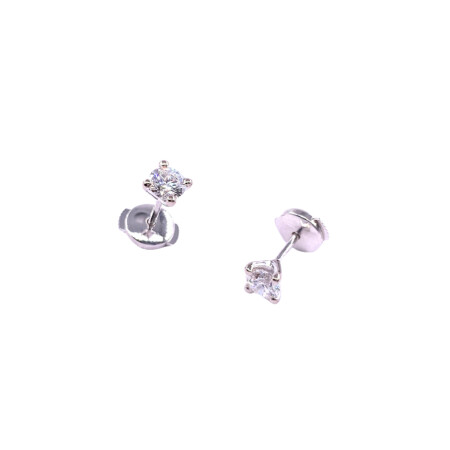 Boucles d'oreilles en or blanc et diamants