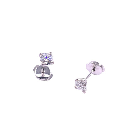 Boucles d'oreilles en or blanc et diamants